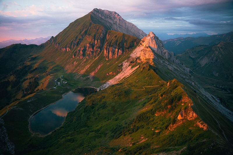 summer view of the alps